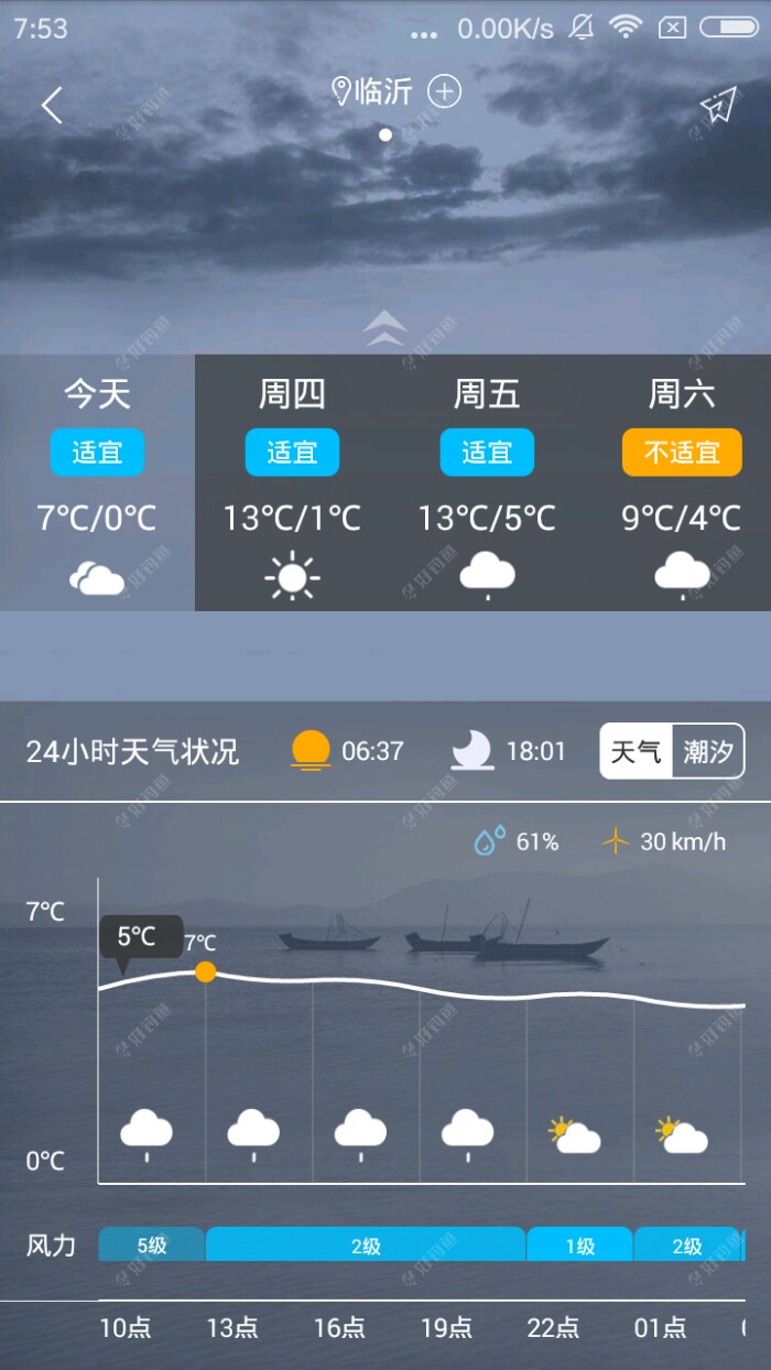 看小时预报十点有雨，没事，下雨就朝家跑。