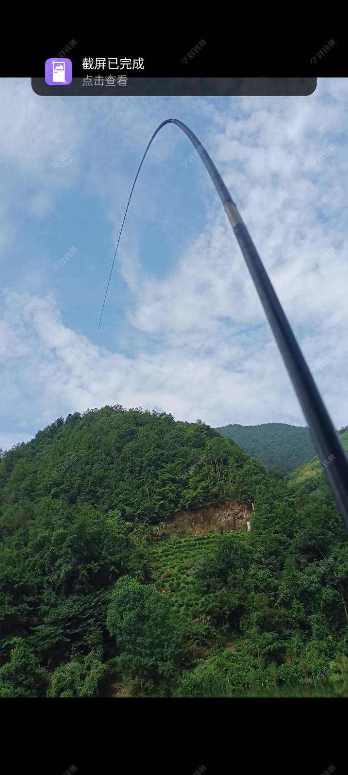 一斤多的鱼这竿就成了大弯弓