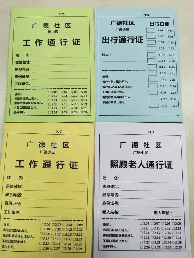 抗疫情武汉保卫战色彩出入证